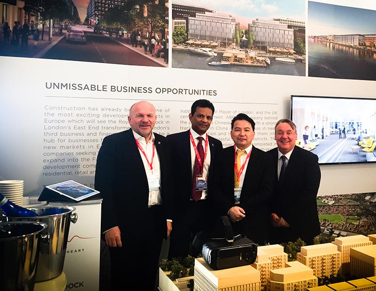 Strawberry Star Chairman Santhosh Gowda & MD-Developments Nick Stonley visit ABP London stand at MIPIM 2017