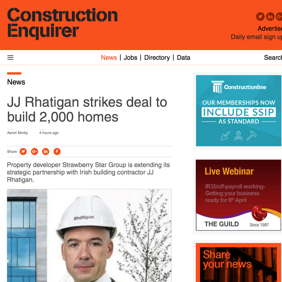 JJ Rhatigan strikes deal to build 2,000 homes