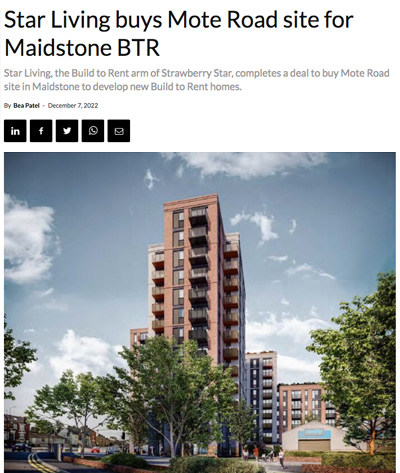 Star Living buys Mote Road site for Maidstone BTR
